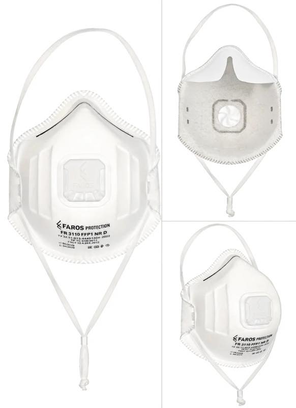 Респиратор FAROS FR 3110 PREMIUM с обтюратором: ракурсы исполнения