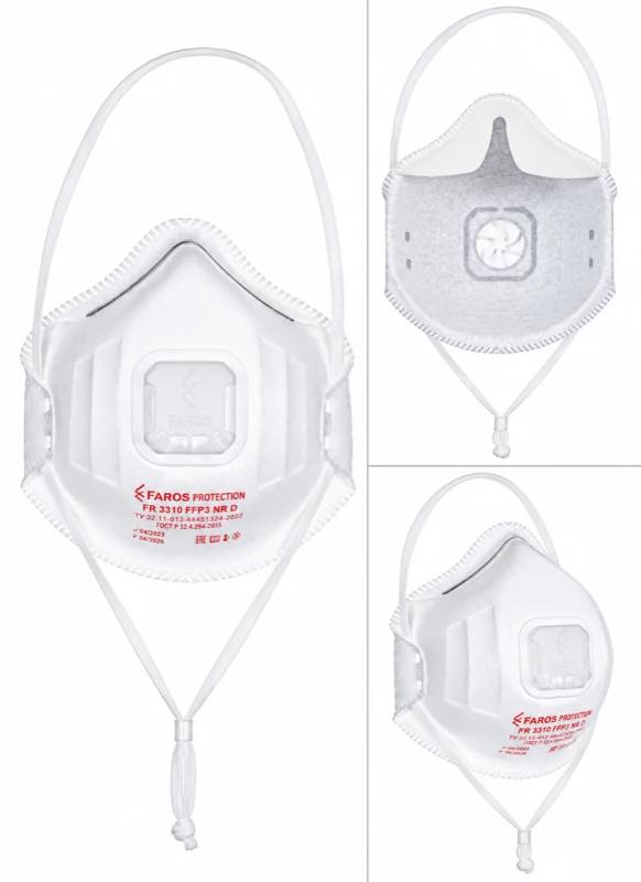 Респиратор FAROS FR 3310 PREMIUM с обтюратором: ракурсы исполнения