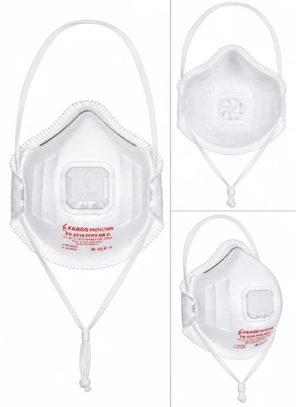 Респиратор FAROS FR 3310 STANDART без обтюратора: ракурсы исполнения